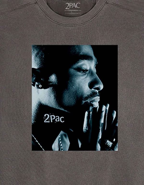Tupac T Shirt Changes Side Photo Official Long Sleeve Charcoal Grey Unisex