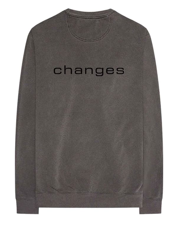 Tupac T Shirt Changes Side Photo Official Long Sleeve Charcoal Grey Unisex