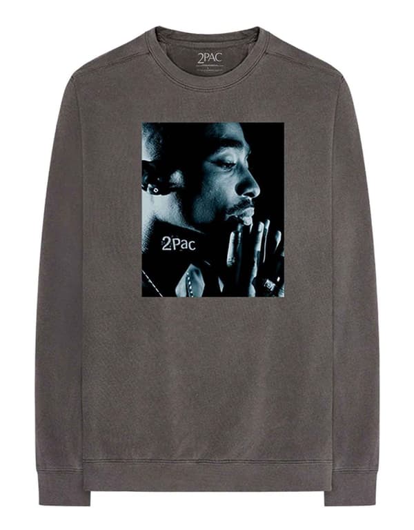Tupac T Shirt Changes Side Photo Official Long Sleeve Charcoal Grey Unisex Charcoal M