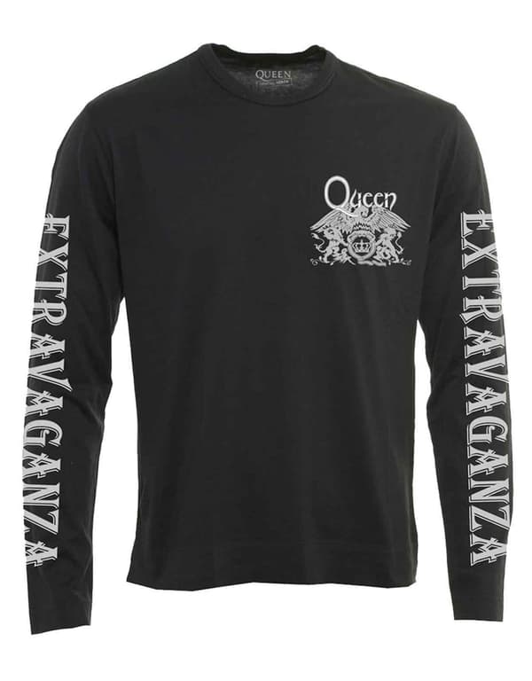 Queen T Shirt Extravaganza Band Logo Official Black Long Sleeve Unisex
