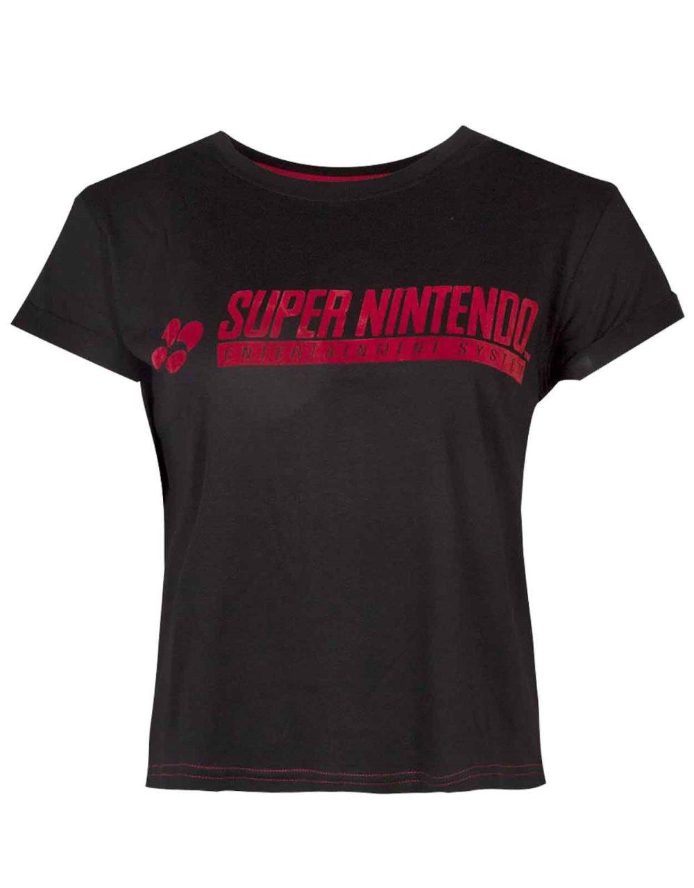 Super Crop Top T Shirt Classic Logo Official Womens Skinny Fit Black