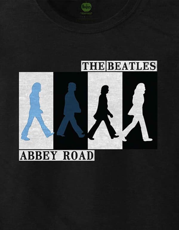 The Beatles T Shirt Abbey Road Colours Crossing Official Long Sleeve Black