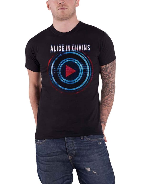 Alice In Chains T Shirt Played Band Logo Official Mens Black