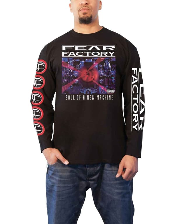 Fear Factory T Shirt Soul Of A Machine Official Mens Black Longsleeve Black M