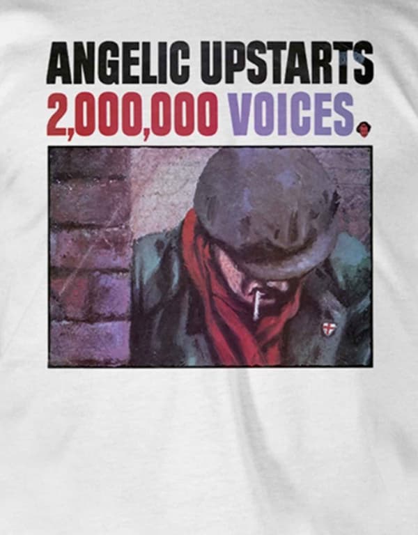 Angelic Upstarts T Shirt 2 000 000 Voices Band Logo Official Mens White