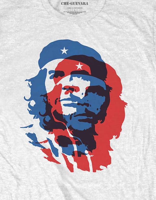 Che Guevara T Shirt Blue And Red Portrait Cuban Revolution Official Mens White