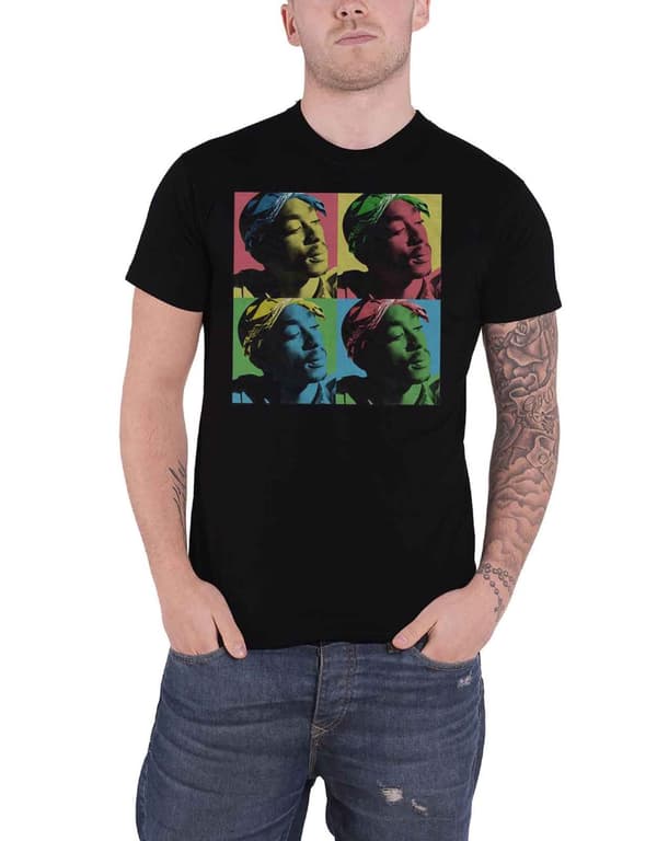 Tupac T Shirt Pop Art portrait 2pac logo Official Unisex Black