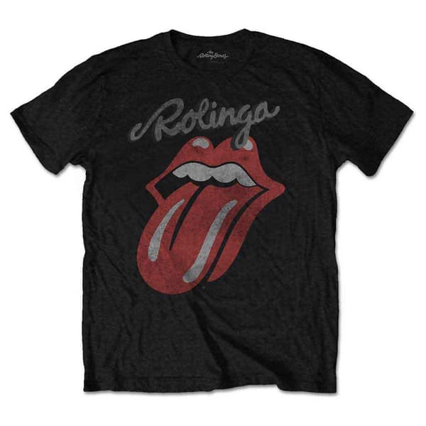 The Rolling Stones T Shirt Rolinga Band Logo Official Mens Black