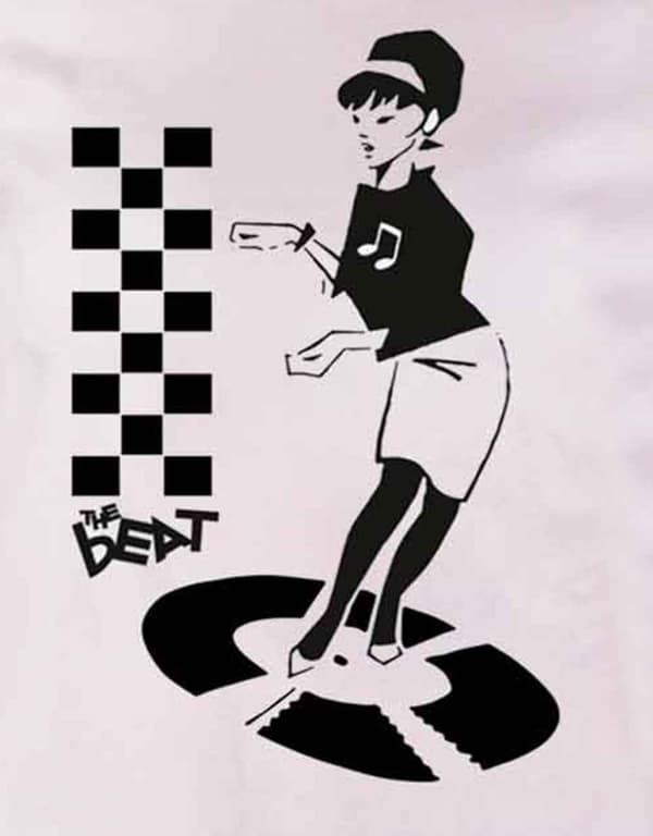 The Beat T Shirt Beat Girl Disc Band Logo Official Womens Skinny Fit White
