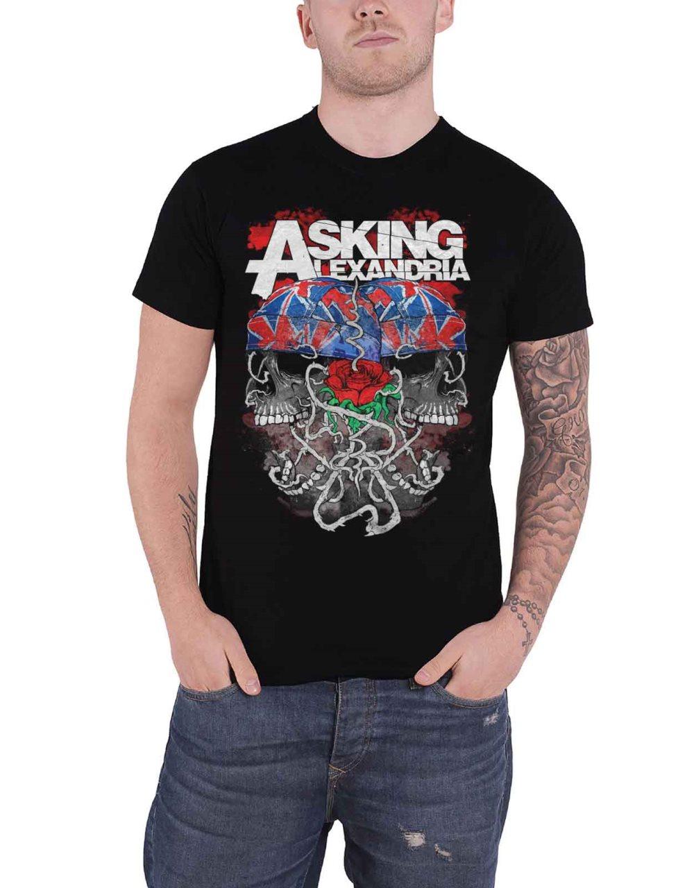 Asking Alexandria T Shirt Flagdana Band Logo Official Mens Black