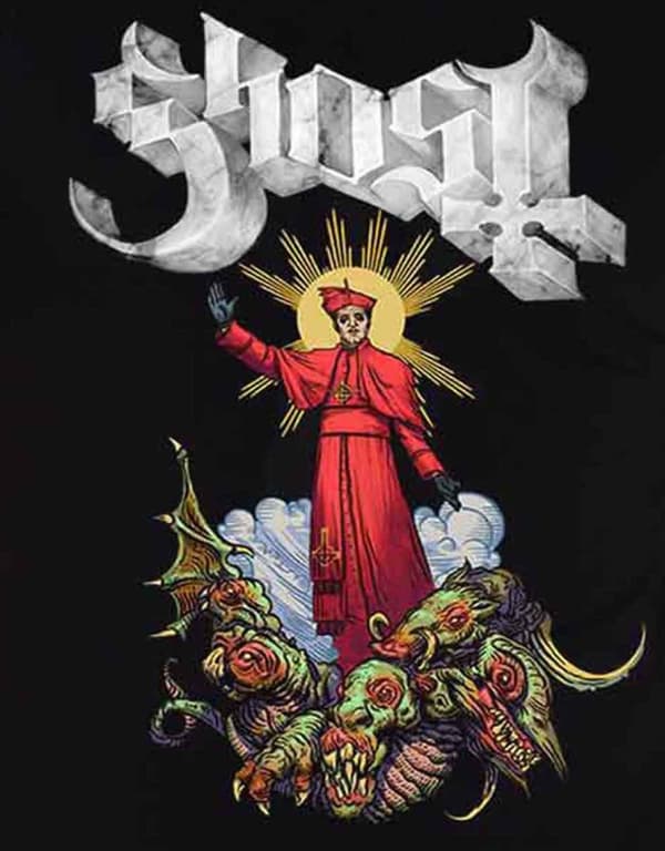 Ghost T Shirt Plague Bringer band Logo Official Mens Black