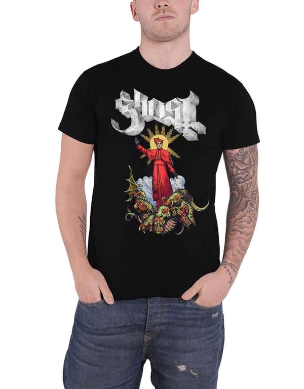 Ghost T Shirt Plague Bringer band Logo Official Mens Black