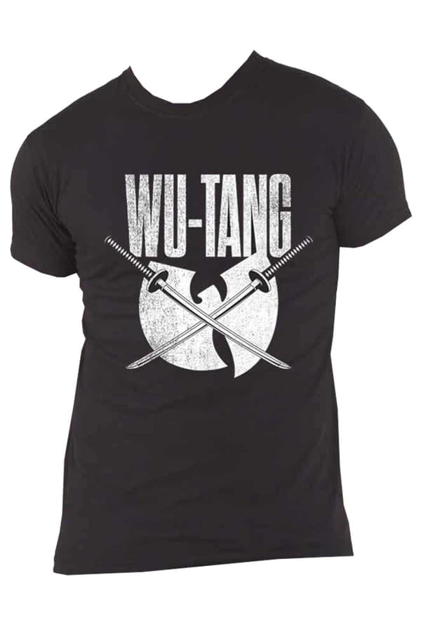 Wu tang Clan T Shirt Katana distressed logo Official Mens Black