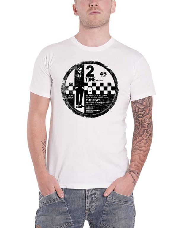 The Beat T Shirt 2 Tone Label Band Logo Official Mens White White S