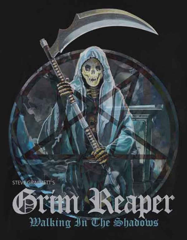 Grim Reaper T Shirt Walking In The Shadows Band Logo Official Mens Black