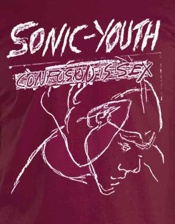 Sonic Youth T Shirt Confusion Is Sex Album Band Logo Official Mens Red