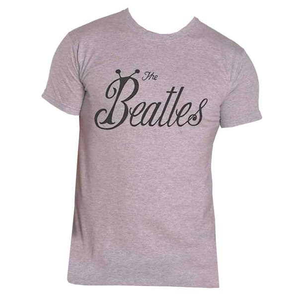 The Beatles T Shirt Bug Band Logo Official Unsex Grey