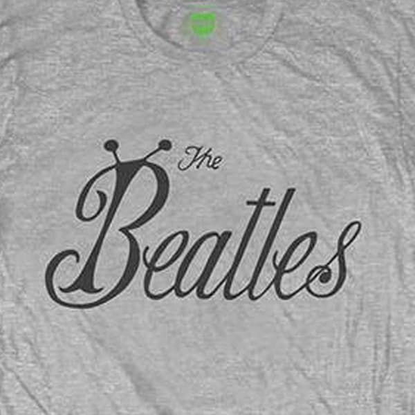 The Beatles T Shirt Bug Band Logo Official Unsex Grey