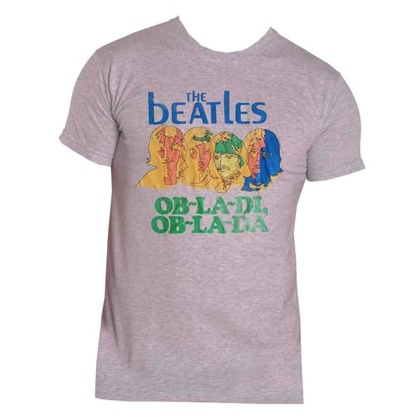 The Beatles T Shirt Ob-La-Di Official Unsex Grey