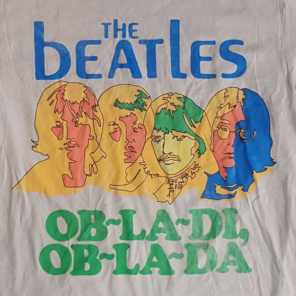 The Beatles T Shirt Ob-La-Di Official Unsex Grey