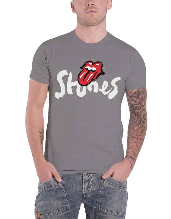 The Rolling Stones T Shirt No Filter Tour Brush Strokes Official Mens Grey Grey S