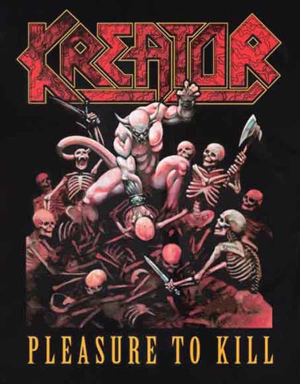 Kreator T Shirt Pleasure To Kill Band Logo Official Mens Black
