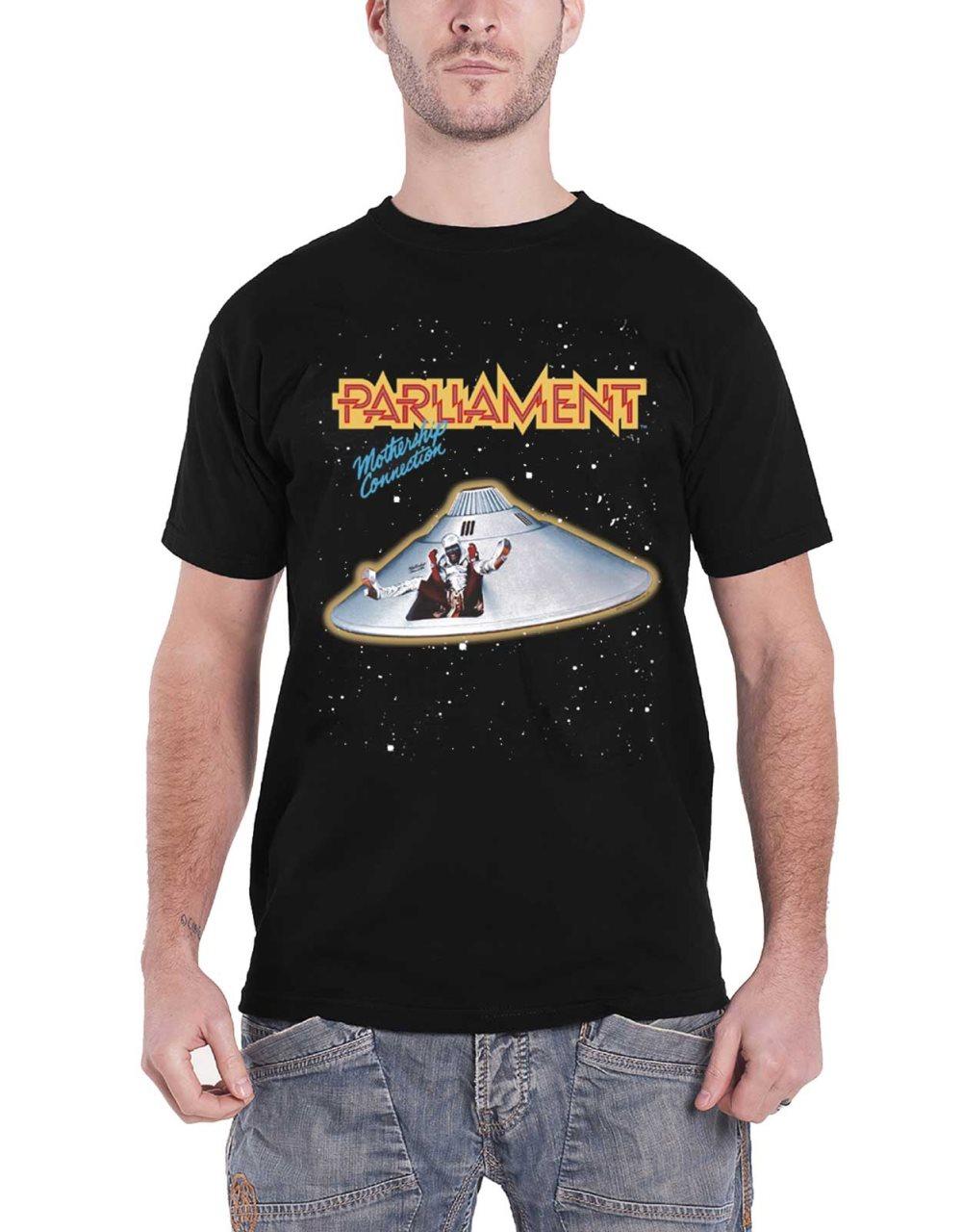 Parliament T Shirt Mothership Connection Band Logo Official Mens Black M