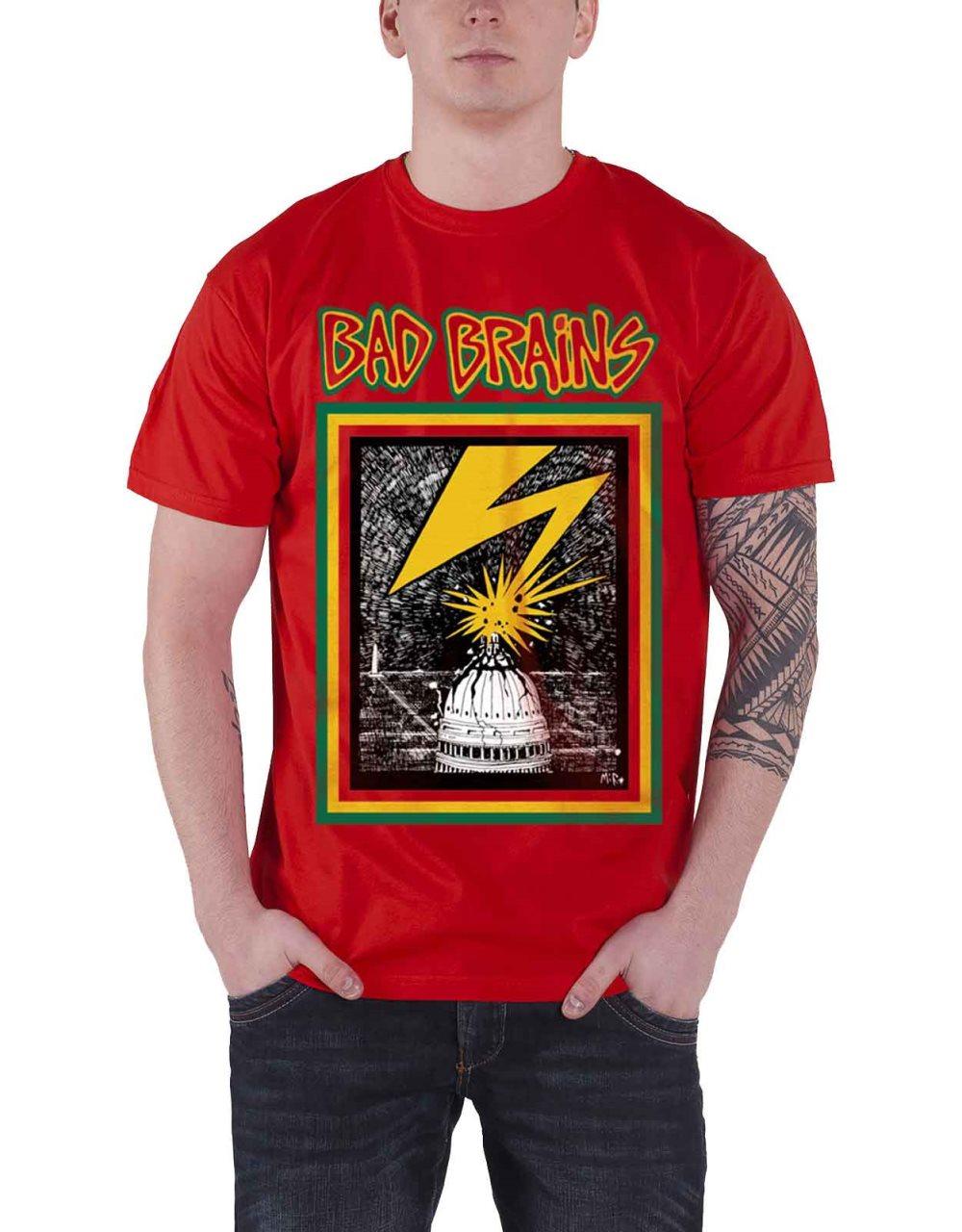 Bad Brains T Shirt Capitol Band Logo Punk Official Mens Red