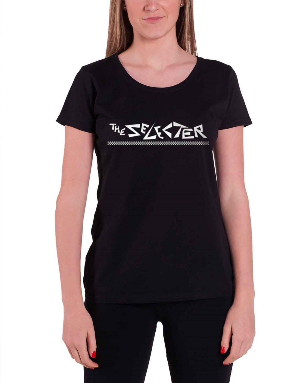 The Selecter T Shirt classic band Logo two tone Official Womens Skinny Fit Black