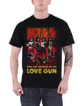 Miniatyrbild 1 av 4: KISS T Shirt Love Gun Glow Band Logo Official Mens Black