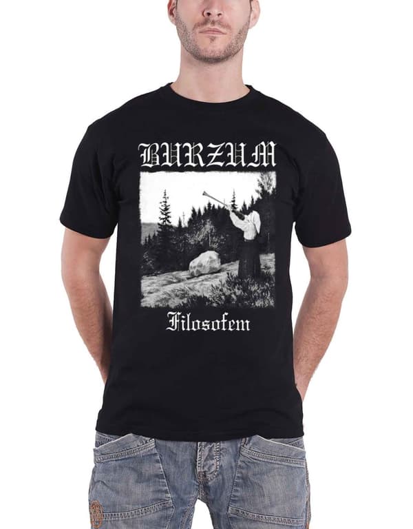 Burzum T Shirt Filosofem 2018 Album Lyrics band Logo Official Mens Black Black L