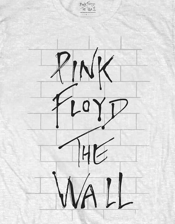 Pink Floyd T Shirt The Wall and Logo Band Logo Official Mens White