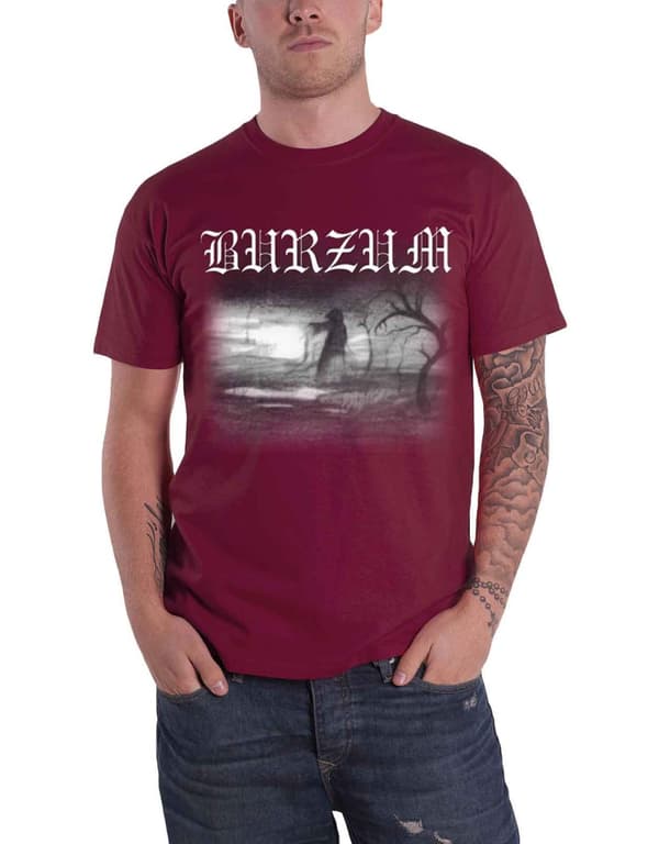 Burzum T Shirt Aske 2013 Band Logo Official Mens Maroon