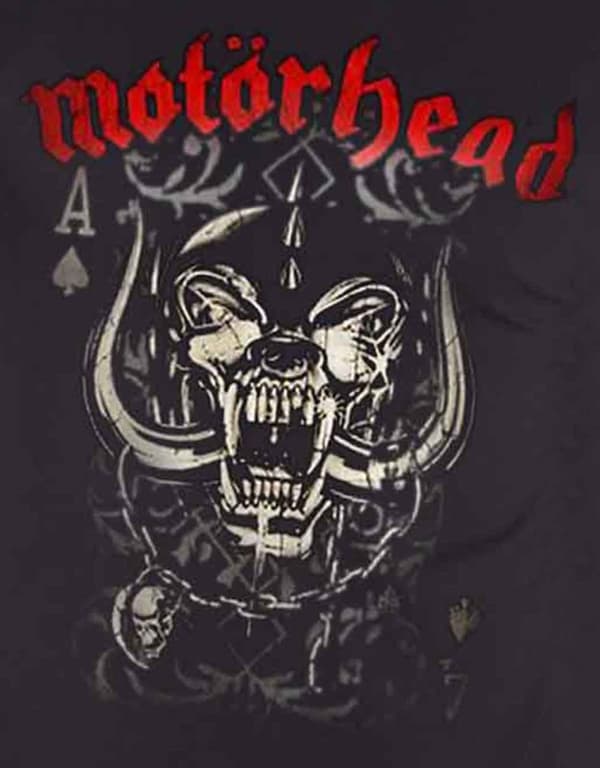 Motorhead T Shirt Playing Card Distressed Band Logo Official Mens Black