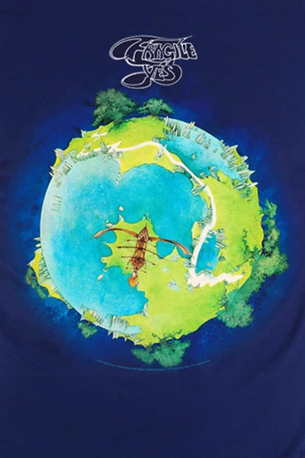 Yes T Shirt Fragile Album cover Prog Rock Official Mens Navy Blue
