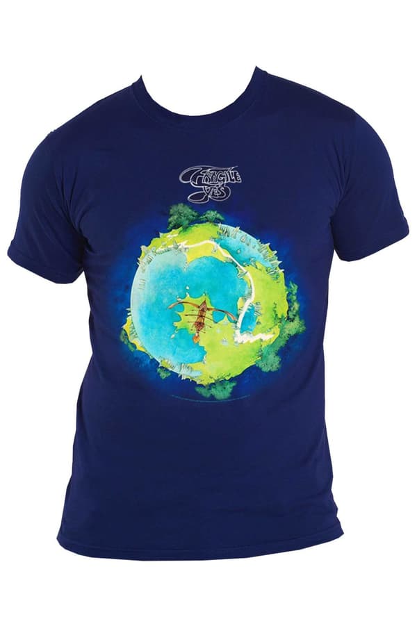 Yes T Shirt Fragile Album cover Prog Rock Official Mens Navy Blue