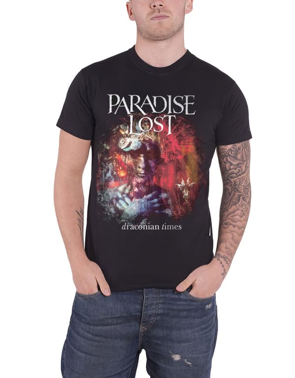 Paradise Lost T Shirt Draconian Times Album Band Logo Official Mens Black Black M
