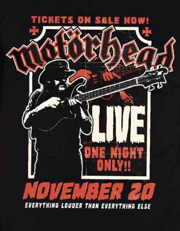 Motorhead T Shirt Lemmy Firepower Flyer band Logo Official Mens Black