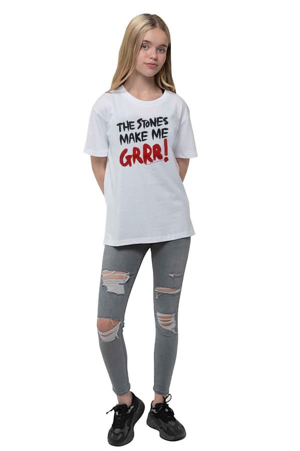 Official Kids White The Rolling Stones T Shirt The Stones Make Me Grrr new