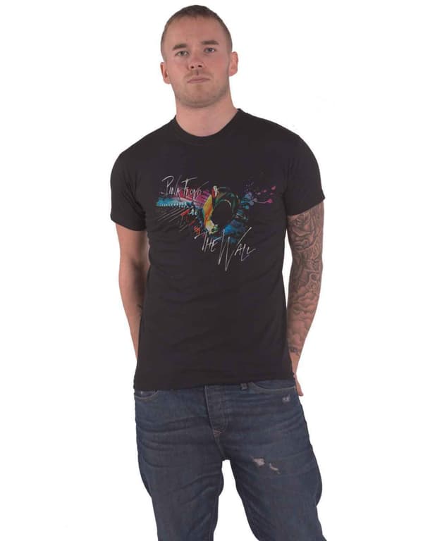 Pink Floyd T Shirt The Wall Head Banga Band Logo Official Mens Black