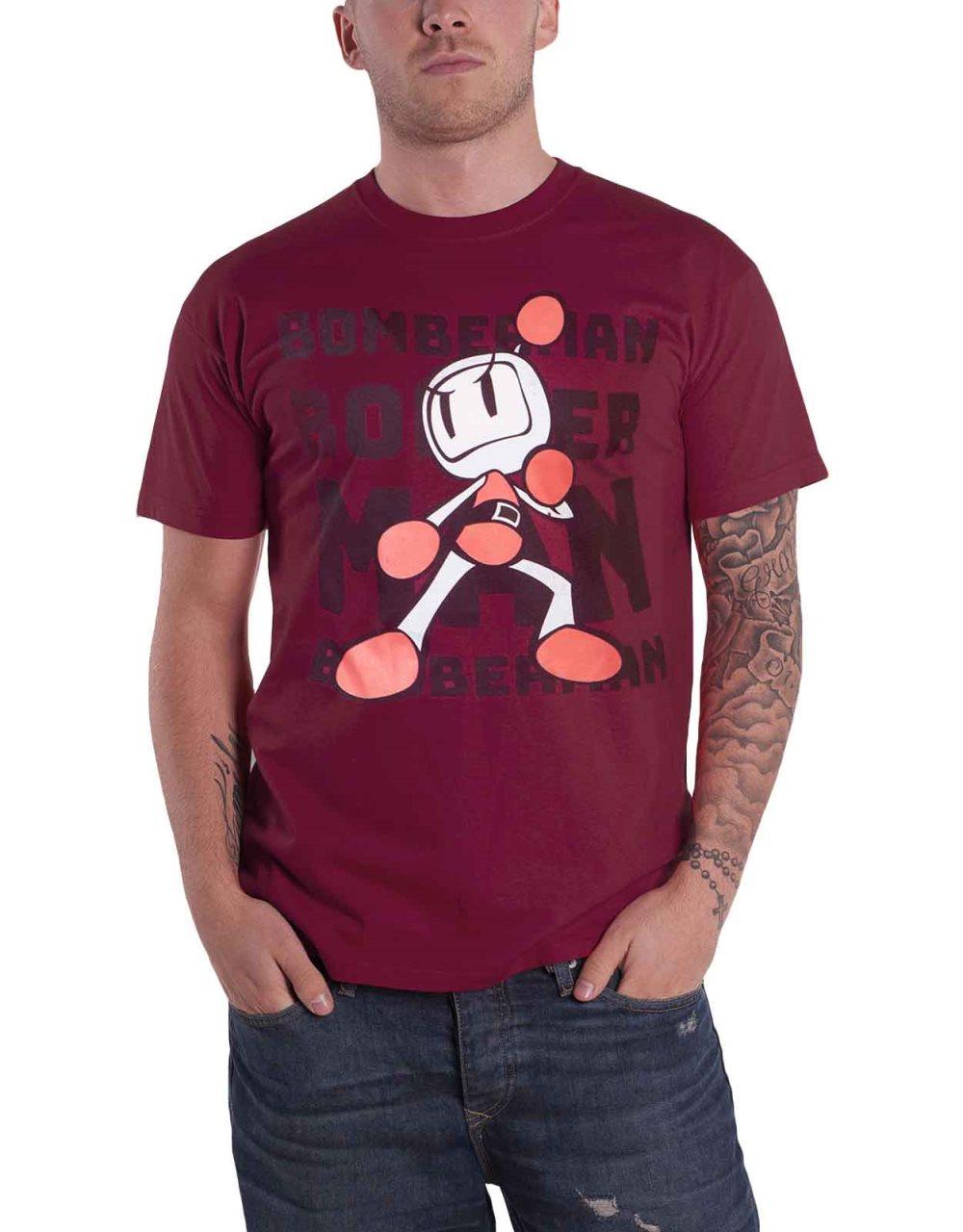 Bomberman T Shirt Tonal Bomb Logo Official Mens Red