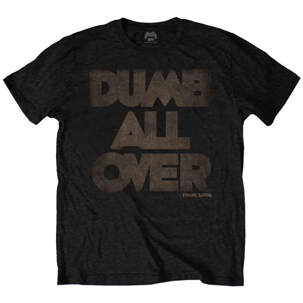 Frank Zappa T Shirt Dumb All Over Distressed Logo Official Mens
