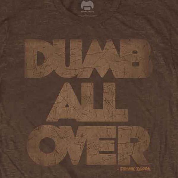 Frank Zappa T Shirt Dumb All Over Distressed Logo Official Mens