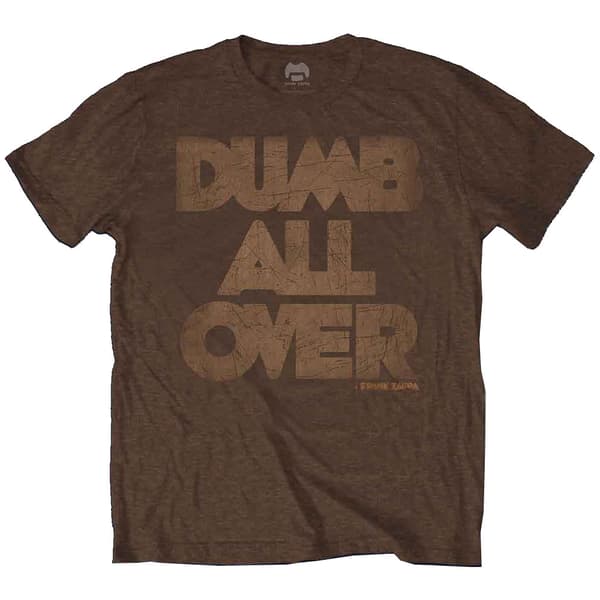 Frank Zappa T Shirt Dumb All Over Distressed Logo Official Mens