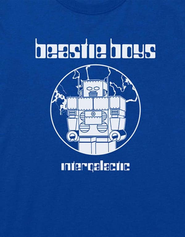 Beastie Boys T Shirt Intergalactic Robot Band Logo Official Mens Blue