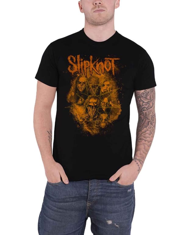 Slipknot T Shirt We Are Not Your Kind Orange Band Logo Official Mens Black