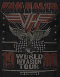 Miniatyrbild 3 av 4: Van Halen T Shirt World Invasion Tour 1980 Band Logo Official Mens Black
