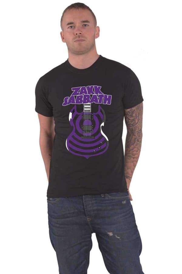 Zakk Wylde T Shirt Sabbath Guitar logo Official Mens Black