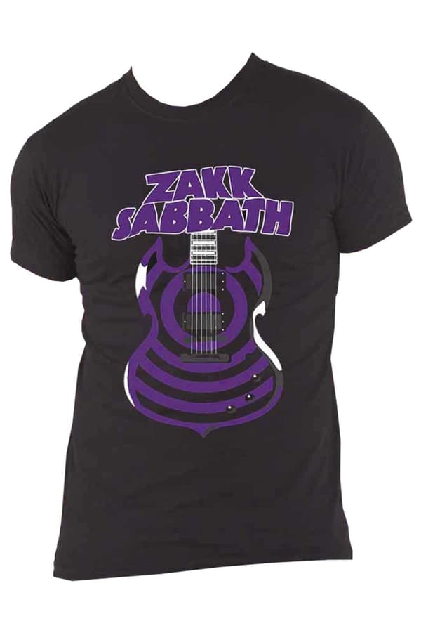 Zakk Wylde T Shirt Sabbath Guitar logo Official Mens Black