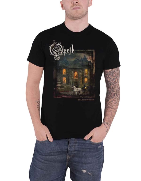 Opeth T Shirt In Cauda Venenum Album cover Band Logo Official Mens Black Black L